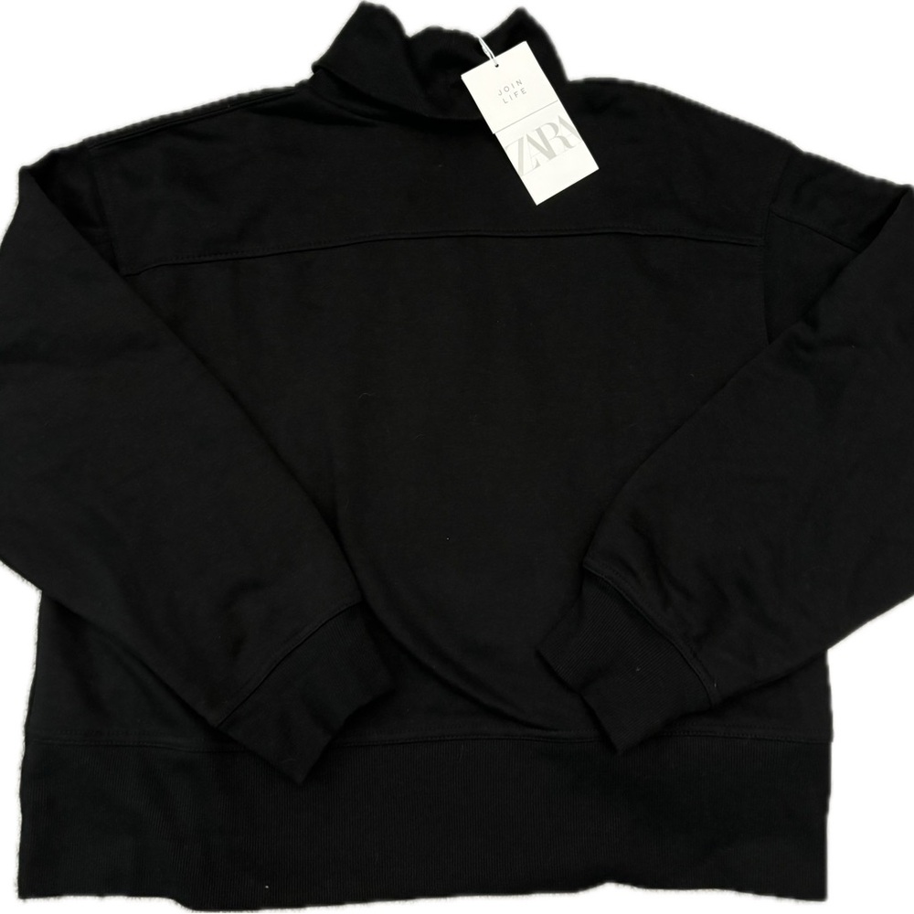 ZARA Black Pullover Turtleneck Sweatshirt